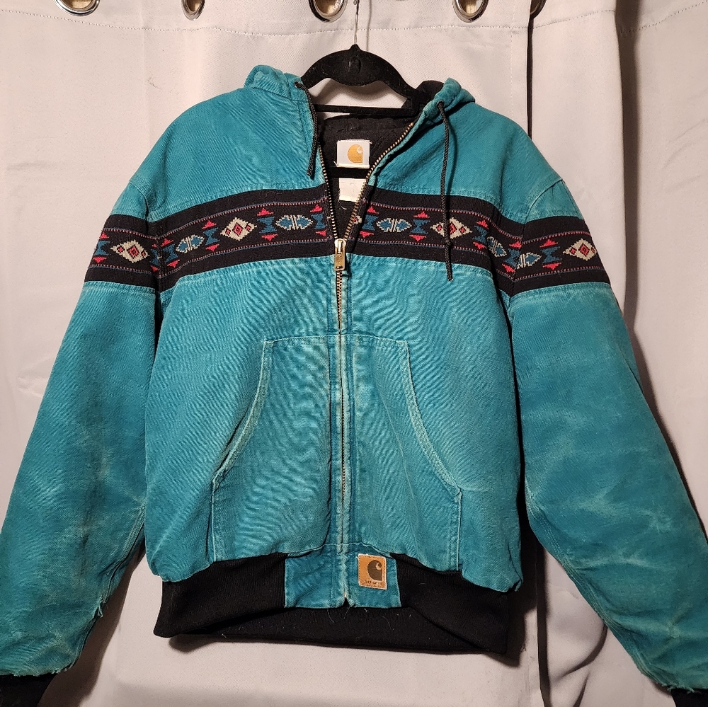Vintage 1999 Carhartt J78 Aztec/Southwestern Duck Coat